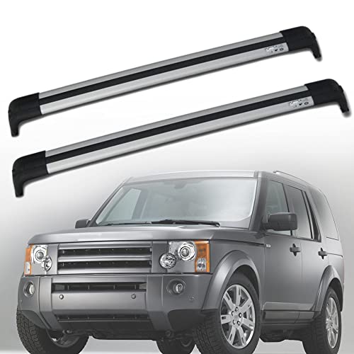 WRUHUA DachträGer RelingträGer für Discovery 3 LR3 2005-2009, Dachgepäckträger Alu Dachquerträger Stange Dachgepäckablage AbschließBar, Black-1-Pair von WRUHUA