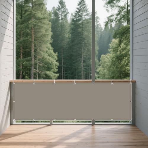 Sonnenschutz Sonnensegel 110 x 235 cm Rechteckig Wasserdicht Sonnenschutz Windschutz Schattennetz Segeltuch Meterware inkl Befestigungsseile für Terrasse Camping, Taupe von WRUIJIO