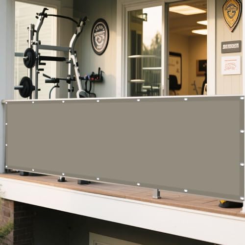 Sonnenschutz Sonnensegel 240 x 430 cm Rechteckig Wasserdicht Sonnenschutz Windschutz Wasserdicht Rechteckig mit Ösen Ohne Bohren mit Seil für Garten Camping, Taupe von WRUIJIO