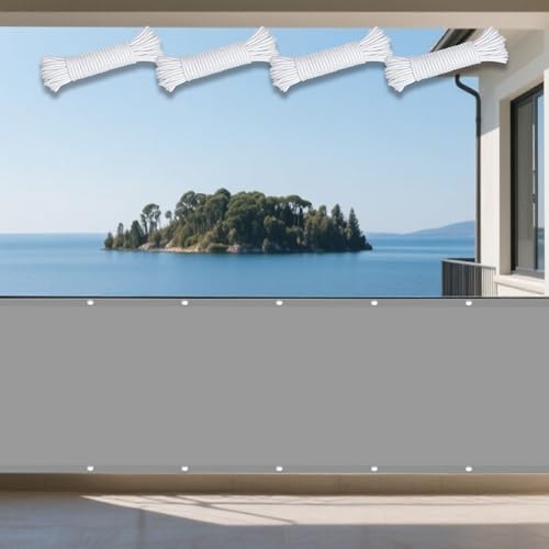 Sonnenschutz Sonnensegel 285 x 420 cm Rechteckig Wasserdicht 98% UV Schutz Balkon Regenschutz mit Ösen Ohne Bohren mit Seil für Außenbereich Garten, Hellgrau Sonnenschutz Sonnensegel 285 x 420 cm Rechteckig Wasserdicht 98% UV Schutz Balkon Regenschutz mit Ösen Ohne Bohren mit Seil für Außenbereich Garten, Hellgrau von WRUIJIO