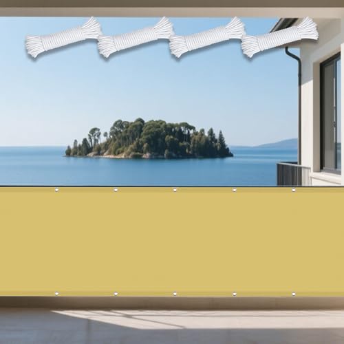 Sonnenschutz Sonnensegel 295 x 460 cm Rechteckig Wasserdicht 98% UV Schutz Balkon Regenschutz mit Ösen Ohne Bohren mit Seil für Außenbereich Garten, Sandgelb Sonnenschutz Sonnensegel 295 x 460 cm Rechteckig Wasserdicht 98% UV Schutz Balkon Regenschutz mit Ösen Ohne Bohren mit Seil für Außenbereich Garten, Sandgelb von WRUIJIO