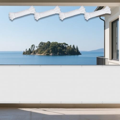 Sonnenschutz Sonnensegel 325 x 440 cm Rechteckig Wasserdicht 98% UV Schutz Balkon Regenschutz mit Ösen Ohne Bohren mit Seil für Außenbereich Garten, Weiß Sonnenschutz Sonnensegel 325 x 440 cm Rechteckig Wasserdicht 98% UV Schutz Balkon Regenschutz mit Ösen Ohne Bohren mit Seil für Außenbereich Garten, Weiß von WRUIJIO