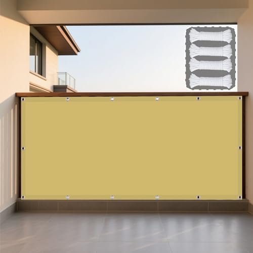 Sonnenschutz Sonnensegel 350 x 350 cm Rechteckig Wasserdicht Sonnenschutz Windschutz Windschutz Vielen Größen mit Spannseilen für Garten Balkon, Sandgelb Sonnenschutz Sonnensegel 350 x 350 cm Rechteckig Wasserdicht Sonnenschutz Windschutz Windschutz Vielen Größen mit Spannseilen für Garten Balkon, Sandgelb von WRUIJIO