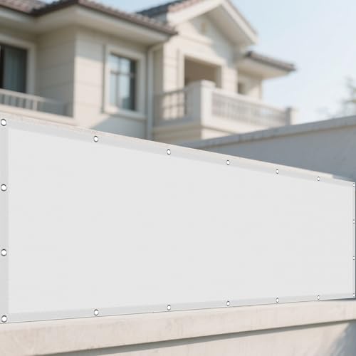 Sonnensegel 142 x 232 cm Rechteckig Wasserdicht Sonnenschutz Windschutz Wetterschutz Segel Baldachin Vielen Größen mit Spannseilen für Balkon Garten, Weiß Sonnensegel 142 x 232 cm Rechteckig Wasserdicht Sonnenschutz Windschutz Wetterschutz Segel Baldachin Vielen Größen mit Spannseilen für Balkon Garten, Weiß von WRUIJIO
