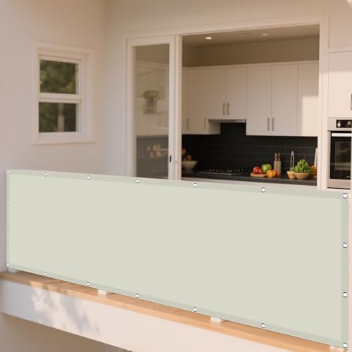 Sonnensegel Balkon 164 x 190 cm Rechteckig Wasserdicht Sonnenschutz Windschutz Segel Baldachin Segeltuch mit Ösen Und Befestigungsseile für Terrasse Camping, cremefarben Sonnensegel Balkon 164 x 190 cm Rechteckig Wasserdicht Sonnenschutz Windschutz Segel Baldachin Segeltuch mit Ösen Und Befestigungsseile für Terrasse Camping, cremefarben von WRUIJIO