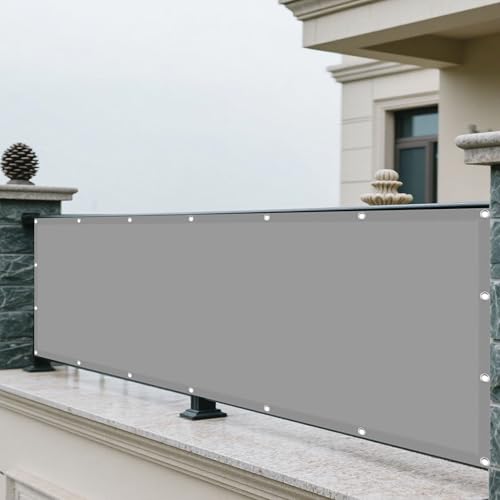 Sonnensegel Balkon 200 x 330 cm Rechteckig Wasserdicht Sonnenschutz Windschutz Sichtschutz Balkon mit Ösen Und Befestigungsseile für Garten, Hellgrau Sonnensegel Balkon 200 x 330 cm Rechteckig Wasserdicht Sonnenschutz Windschutz Sichtschutz Balkon mit Ösen Und Befestigungsseile für Garten, Hellgrau von WRUIJIO