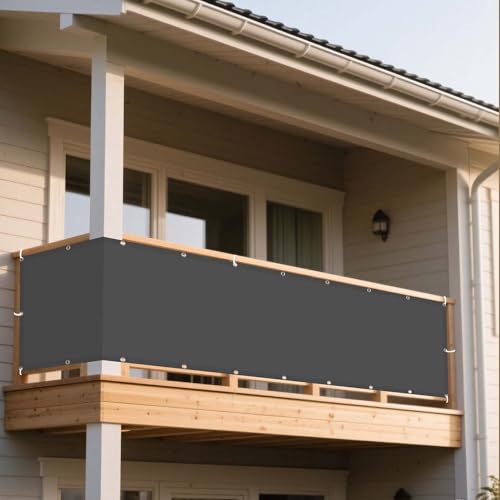 Sonnensegel Balkon 210 x 230 cm Rechteckig Wasserdicht 98% UV Schutz Sonnenschutz Baldachin Balkon Schattenspender mit Ösen Ohne Bohren mit Seil für Garten Terrasse, Dunkelgrau Sonnensegel Balkon 210 x 230 cm Rechteckig Wasserdicht 98% UV Schutz Sonnenschutz Baldachin Balkon Schattenspender mit Ösen Ohne Bohren mit Seil für Garten Terrasse, Dunkelgrau von WRUIJIO