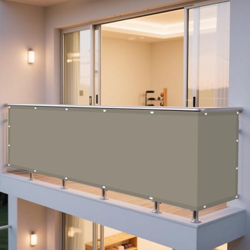 Sonnensegel Balkon 252 x 372 cm Rechteckig Wasserdicht Sonnenschutz Windschutz Segeltuch mit Spannseilen mit Ösen für Patio Hinterhof Rasengarten, Taupe Sonnensegel Balkon 252 x 372 cm Rechteckig Wasserdicht Sonnenschutz Windschutz Segeltuch mit Spannseilen mit Ösen für Patio Hinterhof Rasengarten, Taupe von WRUIJIO