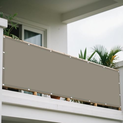Sonnensegel Balkon 285 x 410 cm Rechteckig Wasserdicht Sonnenschutz Windschutz Balkon Schattenspender mit Spannseilen mit Ösen für Garten, Taupe Sonnensegel Balkon 285 x 410 cm Rechteckig Wasserdicht Sonnenschutz Windschutz Balkon Schattenspender mit Spannseilen mit Ösen für Garten, Taupe von WRUIJIO