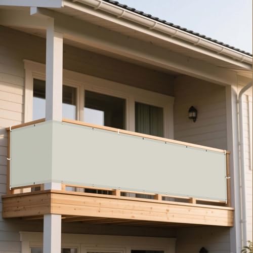 Sonnensegel Balkon 320 x 460 cm Rechteckig Wasserdicht 98% UV Schutz Sonnenschutz Baldachin Balkon Schattenspender mit Ösen Ohne Bohren mit Seil für Garten Terrasse, cremefarben Sonnensegel Balkon 320 x 460 cm Rechteckig Wasserdicht 98% UV Schutz Sonnenschutz Baldachin Balkon Schattenspender mit Ösen Ohne Bohren mit Seil für Garten Terrasse, cremefarben von WRUIJIO