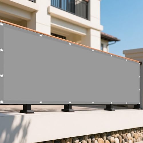 Sonnensegel Balkon 330 x 515 cm Rechteckig Wasserdicht 98% UV Schutz Markisenstoff Rechtwinklig mit Ösen Sichtschutz Reißfest Wetterfest Ohne Bohren für Terrasse Balkon, Hellgrau Sonnensegel Balkon 330 x 515 cm Rechteckig Wasserdicht 98% UV Schutz Markisenstoff Rechtwinklig mit Ösen Sichtschutz Reißfest Wetterfest Ohne Bohren für Terrasse Balkon, Hellgrau von WRUIJIO
