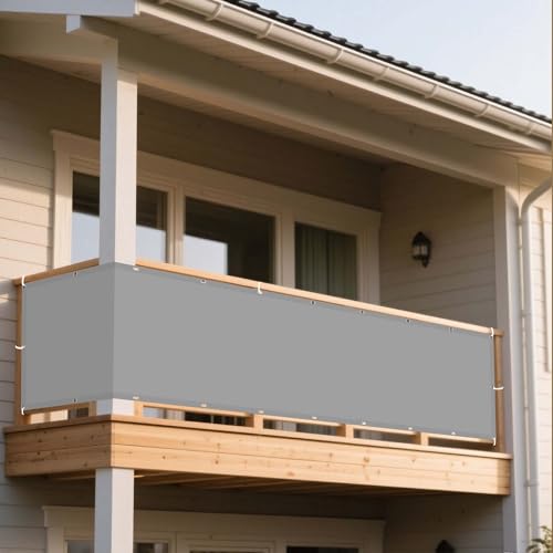 Sonnensegel Balkon 360 x 520 cm Rechteckig Wasserdicht 98% UV Schutz Sonnenschutz Baldachin Balkon Schattenspender mit Ösen Ohne Bohren mit Seil für Garten Terrasse, Hellgrau Sonnensegel Balkon 360 x 520 cm Rechteckig Wasserdicht 98% UV Schutz Sonnenschutz Baldachin Balkon Schattenspender mit Ösen Ohne Bohren mit Seil für Garten Terrasse, Hellgrau von WRUIJIO