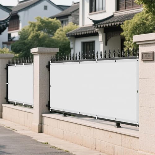 Sonnensegel Balkon 385 x 415 cm Rechteckig Wasserdicht 98% UV Schutz Markisenstoff Balkonbespannung mit Spannseilen mit Ösen für Balkon Camping Terrasse Pergola, Weiß Sonnensegel Balkon 385 x 415 cm Rechteckig Wasserdicht 98% UV Schutz Markisenstoff Balkonbespannung mit Spannseilen mit Ösen für Balkon Camping Terrasse Pergola, Weiß von WRUIJIO