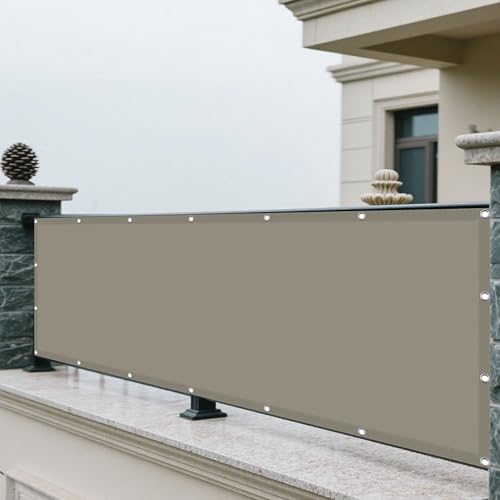 Sonnensegel Balkon 70 x 320 cm Rechteckig Wasserdicht Sonnenschutz Windschutz Sichtschutz Balkon mit Ösen Und Befestigungsseile für Garten, Taupe Sonnensegel Balkon 70 x 320 cm Rechteckig Wasserdicht Sonnenschutz Windschutz Sichtschutz Balkon mit Ösen Und Befestigungsseile für Garten, Taupe von WRUIJIO