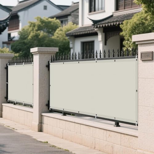 Sonnensegel Balkon 95 x 155 cm Rechteckig Wasserdicht 98% UV Schutz Markisenstoff Balkonbespannung mit Spannseilen mit Ösen für Balkon Camping Terrasse Pergola, cremefarben Sonnensegel Balkon 95 x 155 cm Rechteckig Wasserdicht 98% UV Schutz Markisenstoff Balkonbespannung mit Spannseilen mit Ösen für Balkon Camping Terrasse Pergola, cremefarben von WRUIJIO