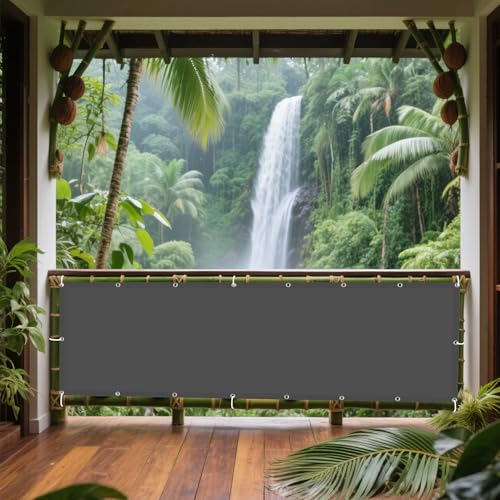 Sonnensegel Rechteckig 145 x 345 cm Rechteckig Wasserdicht Sonnenschutz Windschutz Sonnenschutz Netz mit Ösen Ohne Bohren mit Seil für Draußen Patio Terrasse Camping, Dunkelgrau Sonnensegel Rechteckig 145 x 345 cm Rechteckig Wasserdicht Sonnenschutz Windschutz Sonnenschutz Netz mit Ösen Ohne Bohren mit Seil für Draußen Patio Terrasse Camping, Dunkelgrau von WRUIJIO