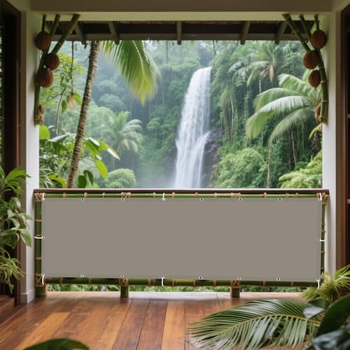 Sonnensegel Rechteckig 335 x 385 cm Rechteckig Wasserdicht Sonnenschutz Windschutz Sonnenschutz Netz mit Ösen Ohne Bohren mit Seil für Draußen Patio Terrasse Camping, Taupe von WRUIJIO