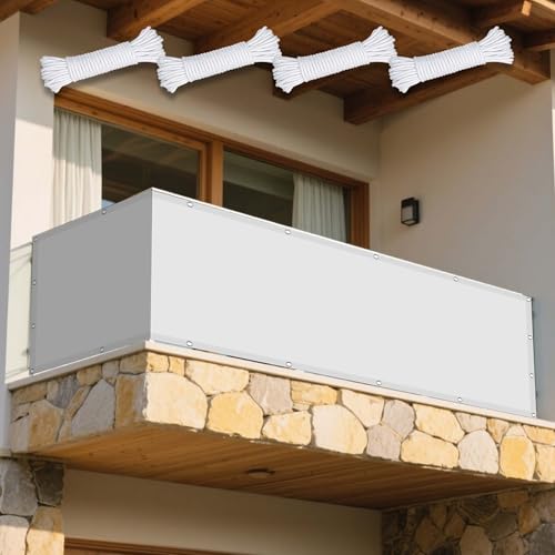Sonnensegel Rechteckig mit Ösen 104 x 215 cm Rechteckig Wasserdicht Sonnenschutz Windschutz Schatten Mesh Abdeckung mit Ösen Ohne Bohren mit Seil für Garten Terrasse, Weiß Sonnensegel Rechteckig mit Ösen 104 x 215 cm Rechteckig Wasserdicht Sonnenschutz Windschutz Schatten Mesh Abdeckung mit Ösen Ohne Bohren mit Seil für Garten Terrasse, Weiß von WRUIJIO