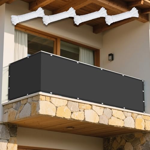 Sonnensegel Rechteckig mit Ösen 74 x 295 cm Rechteckig Wasserdicht Sonnenschutz Windschutz Schatten Mesh Abdeckung mit Ösen Ohne Bohren mit Seil für Garten Terrasse, Dunkelgrau Sonnensegel Rechteckig mit Ösen 74 x 295 cm Rechteckig Wasserdicht Sonnenschutz Windschutz Schatten Mesh Abdeckung mit Ösen Ohne Bohren mit Seil für Garten Terrasse, Dunkelgrau von WRUIJIO