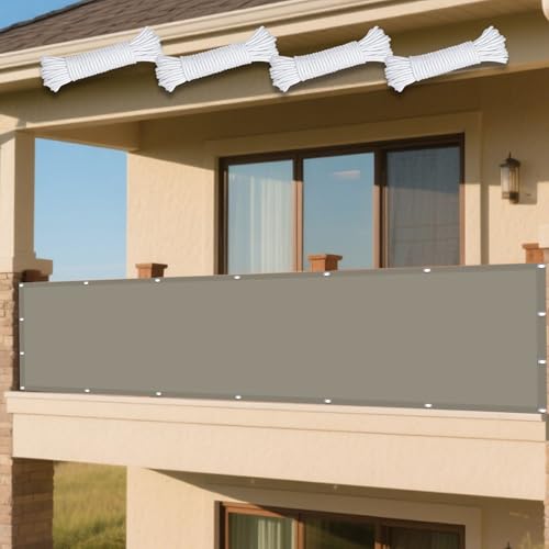 Sonnensegel Rechteckig mit Ösen Wasserdicht 180 x 330 cm Rechteckig Wasserdicht 98% UV Schutz Sun Sonnenschutz Sonnentuch Vielen Größen mit Spannseilen für Balkon Garten, Taupe von WRUIJIO
