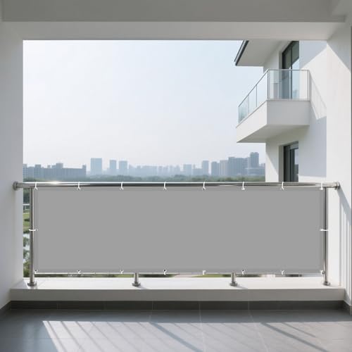 Sonnensegel Rechteckig mit Ösen Wasserdicht 248 x 388 cm Rechteckig Wasserdicht 98% UV Schutz Segel Baldachin mit Ösen Segeltuch 4 × 1.5 M Seile für Terrasse Balkon, Hellgrau Sonnensegel Rechteckig mit Ösen Wasserdicht 248 x 388 cm Rechteckig Wasserdicht 98% UV Schutz Segel Baldachin mit Ösen Segeltuch 4 × 1.5 M Seile für Terrasse Balkon, Hellgrau von WRUIJIO
