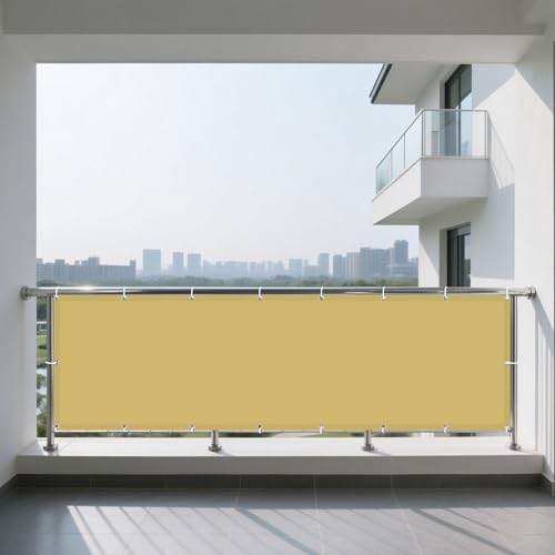 Sonnensegel Rechteckig mit Ösen Wasserdicht 248 x 388 cm Rechteckig Wasserdicht 98% UV Schutz Segel Baldachin mit Ösen Segeltuch 4 × 1.5 M Seile für Terrasse Balkon, Sandgelb Sonnensegel Rechteckig mit Ösen Wasserdicht 248 x 388 cm Rechteckig Wasserdicht 98% UV Schutz Segel Baldachin mit Ösen Segeltuch 4 × 1.5 M Seile für Terrasse Balkon, Sandgelb von WRUIJIO