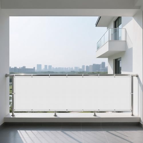 Sonnensegel Rechteckig mit Ösen Wasserdicht 280 x 308 cm Rechteckig Wasserdicht 98% UV Schutz Segel Baldachin mit Ösen Segeltuch 4 × 1.5 M Seile für Terrasse Balkon, Weiß Sonnensegel Rechteckig mit Ösen Wasserdicht 280 x 308 cm Rechteckig Wasserdicht 98% UV Schutz Segel Baldachin mit Ösen Segeltuch 4 × 1.5 M Seile für Terrasse Balkon, Weiß von WRUIJIO