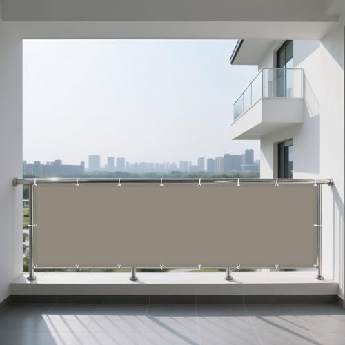 Sonnensegel Rechteckig mit Ösen Wasserdicht 296 x 300 cm Rechteckig Wasserdicht 98% UV Schutz Segel Baldachin mit Ösen Segeltuch 4 × 1.5 M Seile für Terrasse Balkon, Taupe Sonnensegel Rechteckig mit Ösen Wasserdicht 296 x 300 cm Rechteckig Wasserdicht 98% UV Schutz Segel Baldachin mit Ösen Segeltuch 4 × 1.5 M Seile für Terrasse Balkon, Taupe von WRUIJIO