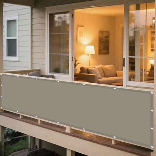 Sonnensegel Sonnenschutz 140 x 140 cm Rechteckig Wasserdicht 98% UV Schutz Windschutz Überdachung mit Ösen Ohne Bohren mit Seil für Patio Balkon Terrasse Camping, Khaki von WRUIJIO