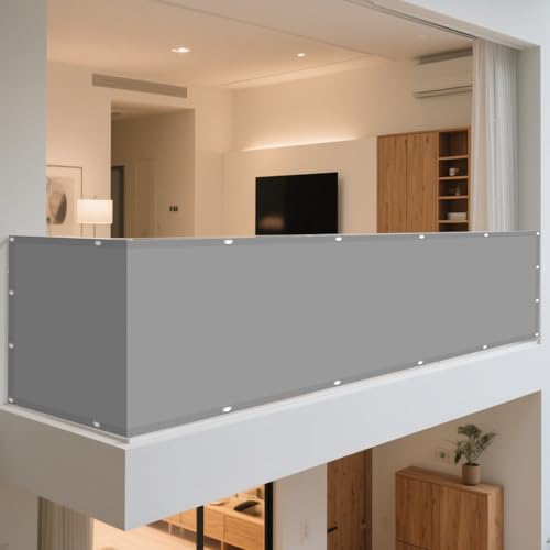 Sonnensegel Sonnenschutz 390 x 435 cm Rechteckig Wasserdicht 98% UV Schutz Sun Segel Rechter Winkel Vielen Größen mit Spannseilen für Balkon Garten Terrasse, Hellgrau von WRUIJIO