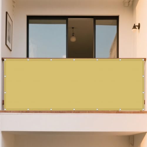 Sonnensegel Sonnenschutz Windschutz 148 x 180 cm Rechteckig Wasserdicht 98% UV Schutz Pergola Garten Balkon Schattentuch Ohne Bohren mit Ösen Segeltuch für Garten Balkon, Sandgelb Sonnensegel Sonnenschutz Windschutz 148 x 180 cm Rechteckig Wasserdicht 98% UV Schutz Pergola Garten Balkon Schattentuch Ohne Bohren mit Ösen Segeltuch für Garten Balkon, Sandgelb von WRUIJIO