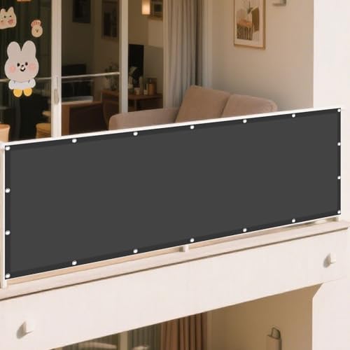 Sonnensegel Sonnenschutz Windschutz 295 x 480 cm Rechteckig Wasserdicht Sonnenschutz Windschutz Schattennetz mit Ösen mit Spannseilen mit Ösen für Terrasse Garten, Dunkelgrau von WRUIJIO