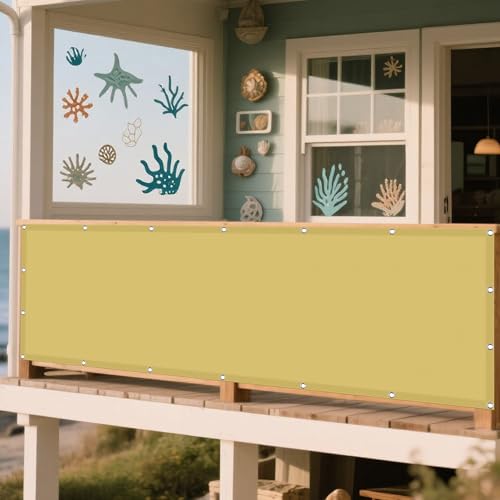 Sonnensegel Wasserabweisend 155 x 190 cm Rechteckig Wasserdicht 98% UV Schutz Markisenstoff Rechtwinklig mit Ösen Segeltuch 4 × 1.5 M Seile für Balkon Terrasse, Sandgelb Sonnensegel Wasserabweisend 155 x 190 cm Rechteckig Wasserdicht 98% UV Schutz Markisenstoff Rechtwinklig mit Ösen Segeltuch 4 × 1.5 M Seile für Balkon Terrasse, Sandgelb von WRUIJIO