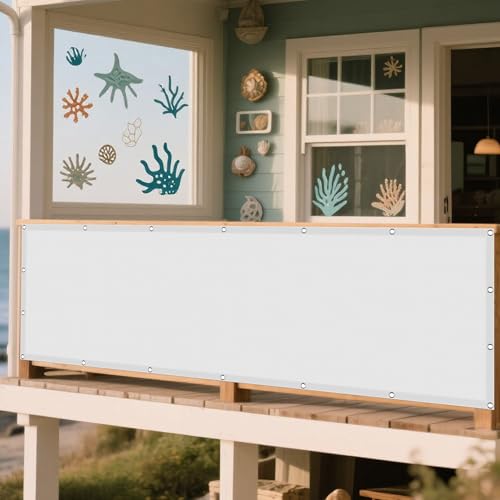 Sonnensegel Wasserabweisend 165 x 190 cm Rechteckig Wasserdicht 98% UV Schutz Markisenstoff Rechtwinklig mit Ösen Segeltuch 4 × 1.5 M Seile für Balkon Terrasse, Weiß Sonnensegel Wasserabweisend 165 x 190 cm Rechteckig Wasserdicht 98% UV Schutz Markisenstoff Rechtwinklig mit Ösen Segeltuch 4 × 1.5 M Seile für Balkon Terrasse, Weiß von WRUIJIO