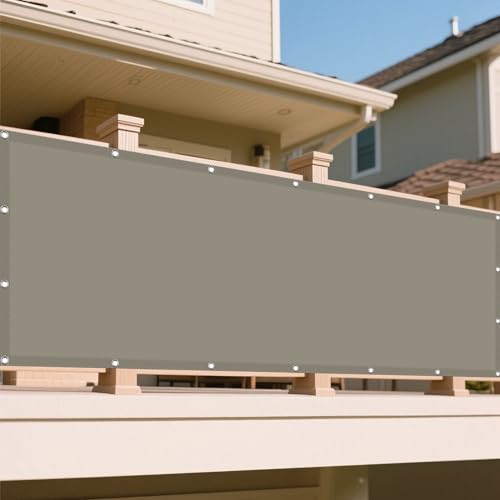 Sonnensegel Wasserabweisend 290 x 365 cm Rechteckig Wasserdicht 98% UV Schutz Pergola-Schattenspender Ersatz-Vordach Ohne Bohren mit Ösen Segeltuch für Außenbereich Garten, Taupe von WRUIJIO