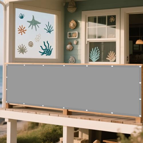 Sonnensegel Wasserabweisend 75 x 230 cm Rechteckig Wasserdicht 98% UV Schutz Markisenstoff Rechtwinklig mit Ösen Segeltuch 4 × 1.5 M Seile für Balkon Terrasse, Hellgrau Sonnensegel Wasserabweisend 75 x 230 cm Rechteckig Wasserdicht 98% UV Schutz Markisenstoff Rechtwinklig mit Ösen Segeltuch 4 × 1.5 M Seile für Balkon Terrasse, Hellgrau von WRUIJIO