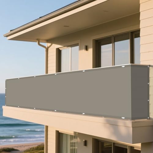 Sonnensegel Wasserdicht Nach Maß 115 x 185 cm Rechteckig Wasserdicht 98% UV Schutz Segeltuch Markisensegel Segeltuch inkl Befestigungsseile für Garten Balkon, Taupe von WRUIJIO
