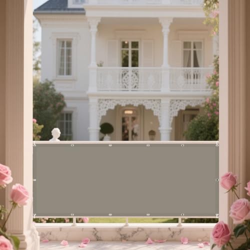 Sonnensegel Wasserdicht Nach Maß 380 x 425 cm Rechteckig Wasserdicht 98% UV Schutz Markisenstoffe Meterware Schattentuch Vielen Größen mit Spannseilen für Garten Balkon, Taupe von WRUIJIO