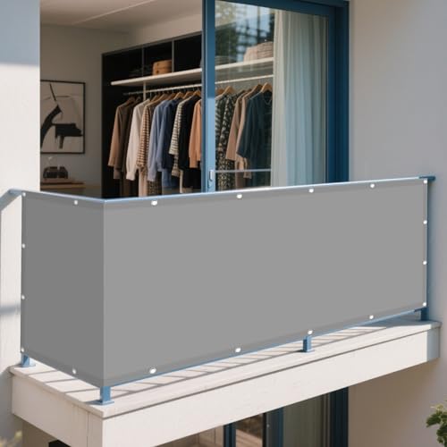 Sonnensegel Wasserdicht Rechteckig 100 x 280 cm Rechteckig Wasserdicht 98% UV Schutz Balkon Sichtschutz Ohne Bohren mit Ösen Segeltuch für Garten Terrasse Outdoor Camping, Hellgrau Sonnensegel Wasserdicht Rechteckig 100 x 280 cm Rechteckig Wasserdicht 98% UV Schutz Balkon Sichtschutz Ohne Bohren mit Ösen Segeltuch für Garten Terrasse Outdoor Camping, Hellgrau von WRUIJIO