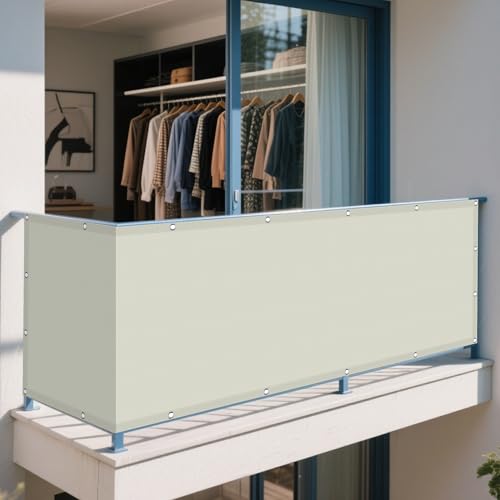 Sonnensegel Wasserdicht Rechteckig 115 x 140 cm Rechteckig Wasserdicht 98% UV Schutz Balkon Sichtschutz Ohne Bohren mit Ösen Segeltuch für Garten Terrasse Outdoor Camping, cremefarben Sonnensegel Wasserdicht Rechteckig 115 x 140 cm Rechteckig Wasserdicht 98% UV Schutz Balkon Sichtschutz Ohne Bohren mit Ösen Segeltuch für Garten Terrasse Outdoor Camping, cremefarben von WRUIJIO