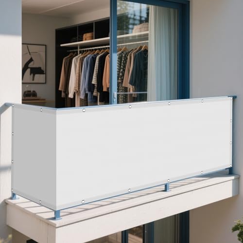 Sonnensegel Wasserdicht Rechteckig 140 x 170 cm Rechteckig Wasserdicht 98% UV Schutz Balkon Sichtschutz Ohne Bohren mit Ösen Segeltuch für Garten Terrasse Outdoor Camping, Weiß Sonnensegel Wasserdicht Rechteckig 140 x 170 cm Rechteckig Wasserdicht 98% UV Schutz Balkon Sichtschutz Ohne Bohren mit Ösen Segeltuch für Garten Terrasse Outdoor Camping, Weiß von WRUIJIO