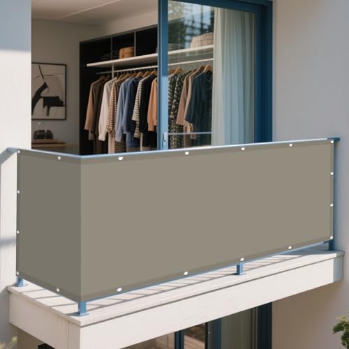 Sonnensegel Wasserdicht Rechteckig 140 x 330 cm Rechteckig Wasserdicht 98% UV Schutz Balkon Sichtschutz Ohne Bohren mit Ösen Segeltuch für Garten Terrasse Outdoor Camping, Taupe Sonnensegel Wasserdicht Rechteckig 140 x 330 cm Rechteckig Wasserdicht 98% UV Schutz Balkon Sichtschutz Ohne Bohren mit Ösen Segeltuch für Garten Terrasse Outdoor Camping, Taupe von WRUIJIO
