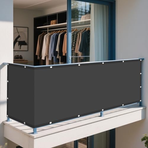 Sonnensegel Wasserdicht Rechteckig 190 x 270 cm Rechteckig Wasserdicht 98% UV Schutz Balkon Sichtschutz Ohne Bohren mit Ösen Segeltuch für Garten Terrasse Outdoor Camping, Dunkelgrau Sonnensegel Wasserdicht Rechteckig 190 x 270 cm Rechteckig Wasserdicht 98% UV Schutz Balkon Sichtschutz Ohne Bohren mit Ösen Segeltuch für Garten Terrasse Outdoor Camping, Dunkelgrau von WRUIJIO