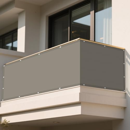 Sonnensegel Wasserdicht Rechteckig 206 x 400 cm Rechteckig Wasserdicht Sonnenschutz Windschutz Segeltuch Pergola inkl Befestigungsseile für Terrasse Garten, Taupe von WRUIJIO