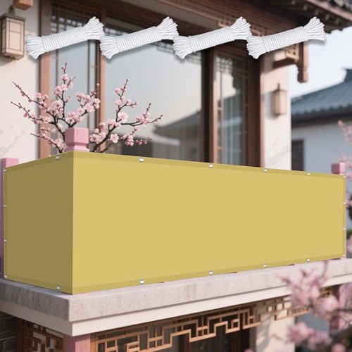 Sonnensegel Wasserdicht Rechteckig 214 x 500 cm Rechteckig Wasserdicht 98% UV Schutz Schattentuch mit Ösen Ohne Bohren mit Seil für Garten Camping, Sandgelb Sonnensegel Wasserdicht Rechteckig 214 x 500 cm Rechteckig Wasserdicht 98% UV Schutz Schattentuch mit Ösen Ohne Bohren mit Seil für Garten Camping, Sandgelb von WRUIJIO