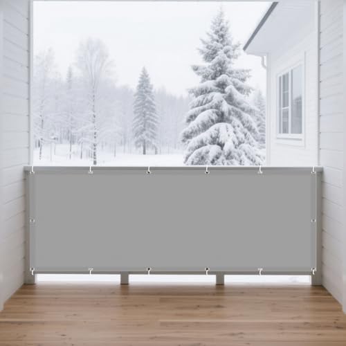 Sonnensegel Wasserdicht Rechteckig 380 x 395 cm Rechteckig Wasserdicht 98% UV Schutz Sonnenschutz Schutzplane Ohne Bohren mit Ösen Segeltuch für Balkon Garten, Hellgrau von WRUIJIO