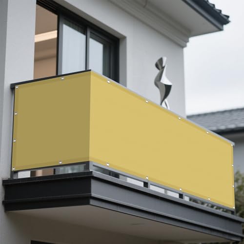 Sonnensegel Wasserdicht Rechteckig mit Ösen 256 x 380 cm Rechteckig Wasserdicht 98% UV Schutz Schattennetz mit Ösen mit Ohne Bohren mit Seil für Terrasse Balkon, Sandgelb Sonnensegel Wasserdicht Rechteckig mit Ösen 256 x 380 cm Rechteckig Wasserdicht 98% UV Schutz Schattennetz mit Ösen mit Ohne Bohren mit Seil für Terrasse Balkon, Sandgelb von WRUIJIO