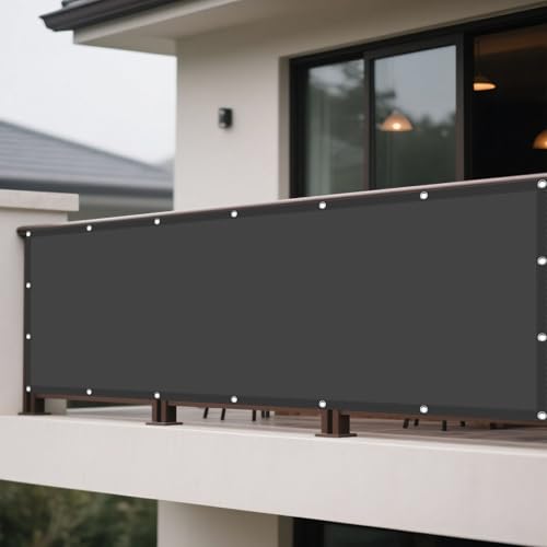 Sonnensegel mit Ösen 120 x 150 cm Rechteckig Wasserdicht Sonnenschutz Windschutz Outdoor Tarp Balkon Schattennetz mit Ösen Segeltuch 4 × 1.5 M Seile für Balkon Garten, Dunkelgrau Sonnensegel mit Ösen 120 x 150 cm Rechteckig Wasserdicht Sonnenschutz Windschutz Outdoor Tarp Balkon Schattennetz mit Ösen Segeltuch 4 × 1.5 M Seile für Balkon Garten, Dunkelgrau von WRUIJIO