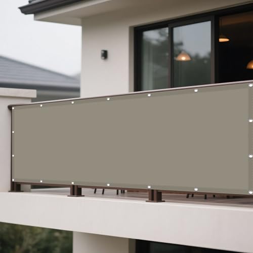 Sonnensegel mit Ösen 130 x 350 cm Rechteckig Wasserdicht Sonnenschutz Windschutz Outdoor Tarp Balkon Schattennetz mit Ösen Segeltuch 4 × 1.5 M Seile für Balkon Garten, Taupe Sonnensegel mit Ösen 130 x 350 cm Rechteckig Wasserdicht Sonnenschutz Windschutz Outdoor Tarp Balkon Schattennetz mit Ösen Segeltuch 4 × 1.5 M Seile für Balkon Garten, Taupe von WRUIJIO