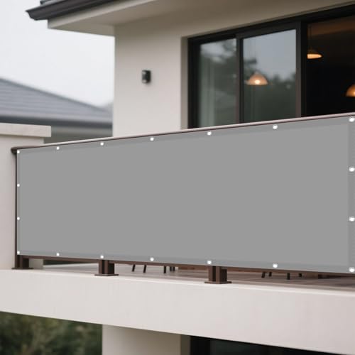 Sonnensegel mit Ösen 155 x 170 cm Rechteckig Wasserdicht Sonnenschutz Windschutz Outdoor Tarp Balkon Schattennetz mit Ösen Segeltuch 4 × 1.5 M Seile für Balkon Garten, Hellgrau Sonnensegel mit Ösen 155 x 170 cm Rechteckig Wasserdicht Sonnenschutz Windschutz Outdoor Tarp Balkon Schattennetz mit Ösen Segeltuch 4 × 1.5 M Seile für Balkon Garten, Hellgrau von WRUIJIO
